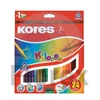 Kép 1/3 - Színes ceruza készlet, háromszögletű, KORES "Triangular", 24 különböző szín