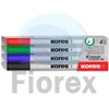 Kép 1/3 - Tábla- és flipchart marker készlet, 1-3 mm kúpos, KORES "K-Marker W1", 4 különböző szín