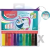 Kép 1/3 - Táblamarker készlet, 1,5 mm, kimosható, fehértáblához, MAPED "Marker`Peps", 12 különböző szín