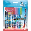 Kép 1/6 - Filctoll készlet, 2 mm, kimosható, MAPED "Color`Peps Ocean Life", 12 különböző szín
