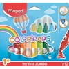 Kép 1/2 - Filctoll készlet, 1-5 mm, kimosható, vastag, MAPED "Color`Peps Jumbo", 12 különböző szín