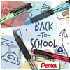 Kép 2/2 - Golyóstoll, 0,35 mm, nyomógombos, PENTEL "Kachiri BK457", piros