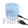 Kép 4/6 - Hegyező, kétlyukú, asztali, elemes, USB töltővel, RAPESCO"PS12-USB", világoskék