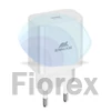 Kép 2/4 - Hálózati töltő, 20W, USB-C, USB-C, USB-C/USB-C töltőkábel, RIVACASE "PS4101", fehér
