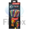 Kép 5/5 - Rostirón készlet, hengeres fém doboz, 1 mm, STABILO "Pen 68 ARTY", 45 különböző szín