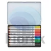 Kép 2/4 - Akvarell ceruza készlet, hatszögletű, fém doboz, STAEDTLER "Karat® aquarell 125", 12 különböző szín