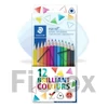Kép 1/3 - Színes ceruza készlet, háromszögletű, STAEDTLER "Ergo Soft 157", 12 különböző szín