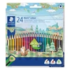 Kép 1/3 - Színes ceruza készlet, háromszögletű, STAEDTLER "Noris Colour 187", 24 különböző szín