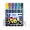 Kép 1/2 - Alkoholos marker készlet, 2-5 mm, vágott, STAEDTLER "Lumocolor® 350", 6 különböző szín
