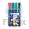 Kép 1/2 - Alkoholos marker készlet, 2 mm, kúpos, STAEDTLER "Lumocolor® 352", 4 különböző szín