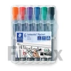 Kép 1/2 - Flipchart marker készlet, 2-5 mm, vágott, STAEDTLER "Lumocolor 356 B", 6 különböző szín