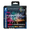 Kép 1/6 - Kalligrafikus rostirón készlet, 2 mm, STAEDTLER "Pigment 375", 12 különböző szín