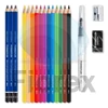 Kép 2/3 - Akvarell ceruza készlet, ecsettel, radírral, hegyezővel, grafitceruzával, STAEDTLER® "146 10C", 12 különböző szín
