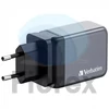Kép 1/8 - Hálózati töltő, 2xUSB-C PD (65W), USB-A QC 3.0, EU/UK/US, GaN, VERBATIM