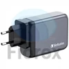Kép 1/8 - Hálózati töltő, 2xUSB-C PD (100W), USB-C PD (65W), USB-A QC 3.0, EU/UK/US, GaN, VERBATIM