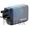 Kép 2/8 - Hálózati töltő, 2xUSB-C PD (100W), USB-C PD (65W), USB-A QC 3.0, EU/UK/US, GaN, VERBATIM