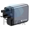 Kép 2/5 - Hálózati töltő, 2xUSB-C PD (140W), USB-C PD (20W), USB-A QC 3.0, EU/UK/US, GaN, VERBATIM