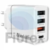 Kép 1/6 - Hálózati töltő, 1xUSB-C PD (20W), USB-A QC 3.0, 2xUSB-A (10W), VERBATIM, fehér