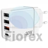 Kép 2/6 - Hálózati töltő, 1xUSB-C PD (20W), USB-A QC 3.0, 2xUSB-A (10W), VERBATIM, fehér