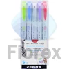 Kép 1/3 - Ecsetirón készlet, kétvégű ZEBRA "Mildliner Cool & Refined", 5 szín