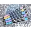 Kép 4/4 - Golyóstoll, 0,24 mm, nyomógombos, rozsdamentes acél, pasztellzöld tolltest, ZEBRA "F-301", kék