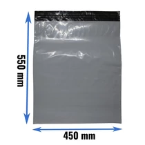 Futártasak szürke színű, leragasztható 450x550 mm -
