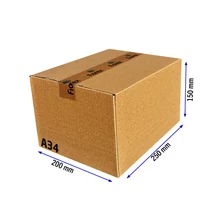 Kartondoboz, A34, 250x200x150 mm TF doboz Kartondoboz, A34, 250x200x150 mm TF doboz