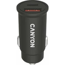 Autós töltő, USB-C/USB-A, QC 3.0 18W, PD 30W, CANYON "C-20B03"