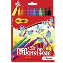 Filctoll készlet, COLOKIT FibrePen, 12 különböző szín
