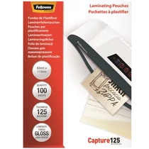 Meleglamináló fólia, 125 mikron, 83x113 mm, fényes, FELLOWES - 100db