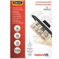 Meleglamináló fólia, 125 mikron, A4, fényes, FELLOWES - 100db