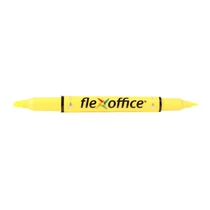 Szövegkiemelő, 1,0/4,0 mm, kétvégű, FLEXOFFICE "HL01", sárga