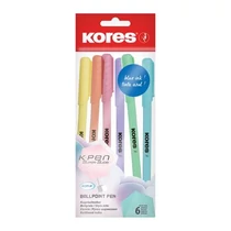 Golyóstoll, 1,0 mm, kupakos, háromszögletű, KORES "KOR-M Pastel", kék - 6db