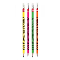 Grafitceruza radírral, HB, háromszögletű, KORES "Neon" - 12db