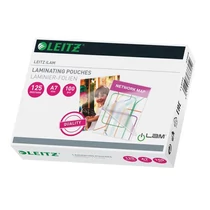 Meleglamináló fólia, 125 mikron, A7, fényes, LEITZ "iLam" - 100db