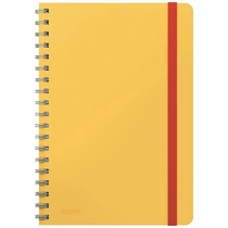 Spirálfüzet, B5, kockás, 80 lap, LEITZ, "Cosy Soft Touch", melegsárga