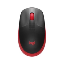Egér, vezeték nélküli, optikai, USB, LOGITECH, "M190", piros