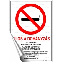 Információs matrica, 21x30 cm, "Tilos a dohányzás!"