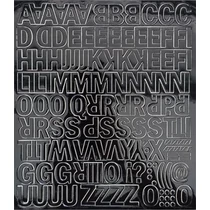 Öntapadós matrica, 2 cm-es, betűlap, fekete