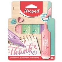 Szövegkiemelő készlet,, 1-5 mm, MAPED "Fluo Peps Flex Pastel", pasztell szín,  vegyes készlet - 4db