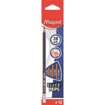 Grafitceruza radírral, 2B, háromszögletű, MAPED "Black`Peps Navy" - 12db