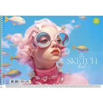 Vázlatfüzet, spirál, A4, 100 g, 30 lap, SHKOLYARYK "the Sketch book"