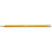 Grafitceruza radírral, HB, hatszögletű, sárga ceruzatest, STABILO "Schwano"