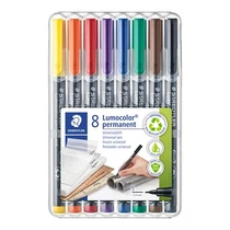 Alkoholos marker készlet, OHP, 0,4 mm, STAEDTLER Lumocolor® 313 S, 8 különböző szín