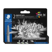 Rostirón, 1 mm, kúpos, STAEDTLER® "Pigment pen 376", intenzív fekete - 2db
