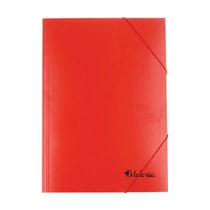 Gumis mappa, karton, A4, VICTORIA OFFICE, piros