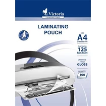 Meleglamináló fólia, 125 mikron, A4, fényes, VICTORIA OFFICE - 100db