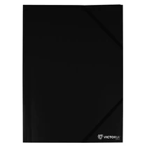 Gumis mappa, 15 mm, PP, A4, VICTORIA OFFICE, fekete