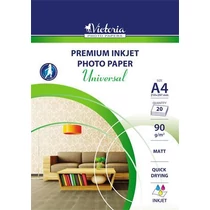 Fotópapír, tintasugaras, A4, 90 g, matt, VICTORIA PAPER "Universal" - 20 lap