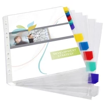 Genotherm, lefűzhető, jelölőfüles, A4, 90 mikron, víztiszta, 12 részes, VIQUEL - 12db